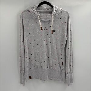 Naketano Small Ankor Print Cotton Polyester Comfort Women's Hoodie Size Large